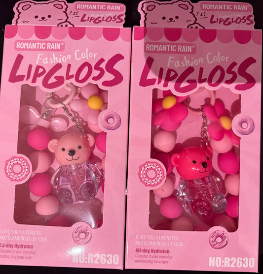 Bear lipgloss keychain