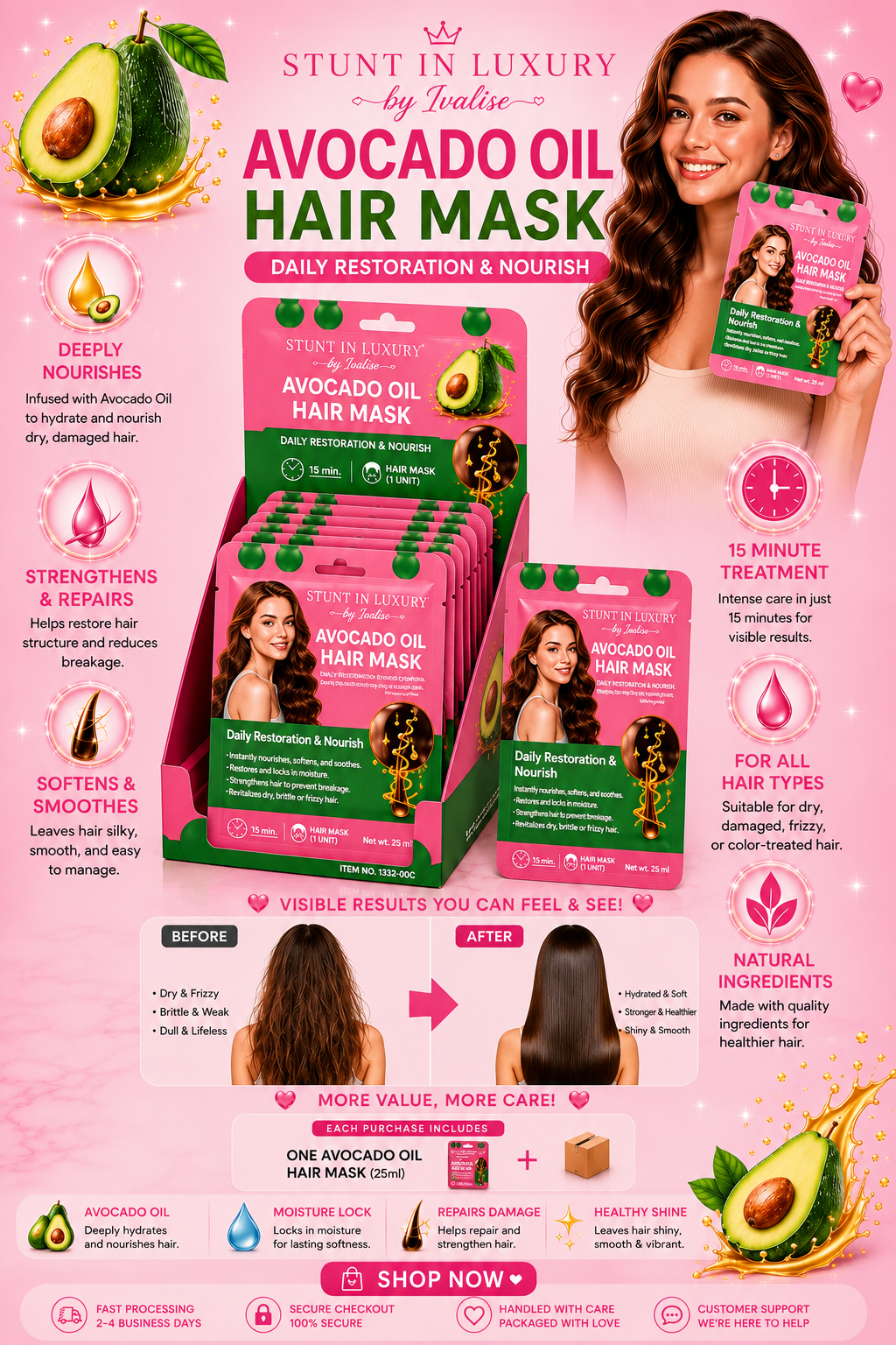 Avocado oil hair mask